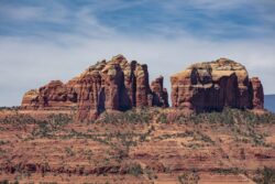 Cathedral Rock made of giant red rock formations in the Arizona high desert