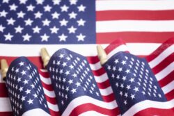 American flag decorations for the celebration of the fourth of July Independence Day