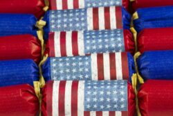 Party favors and 4th of July decorations for a holiday celebration and party